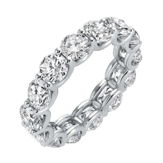 14K white gold round diamond eternity ring 7.00 cttw E/VS1 quality