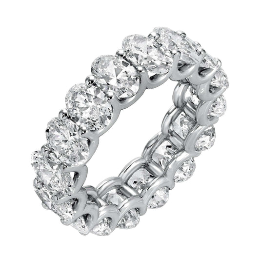 Endless Bliss oval brilliant diamond infinity band ring 9.60 cttw 14K white gold VVS2 E color