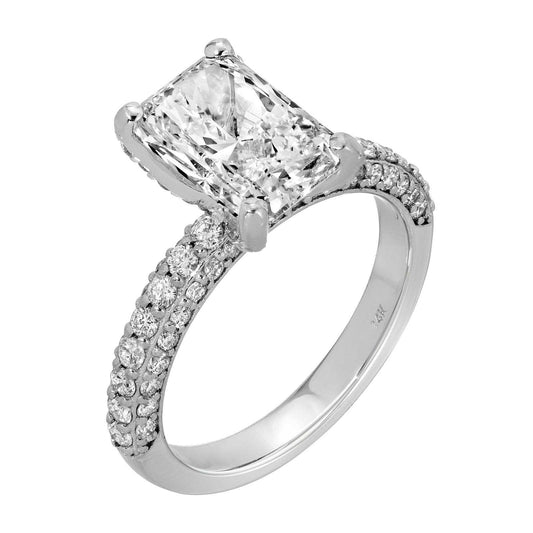 Brilliant Eternity 14K white gold ring with 3.9 cttw E color VVS2 brilliant cut diamonds