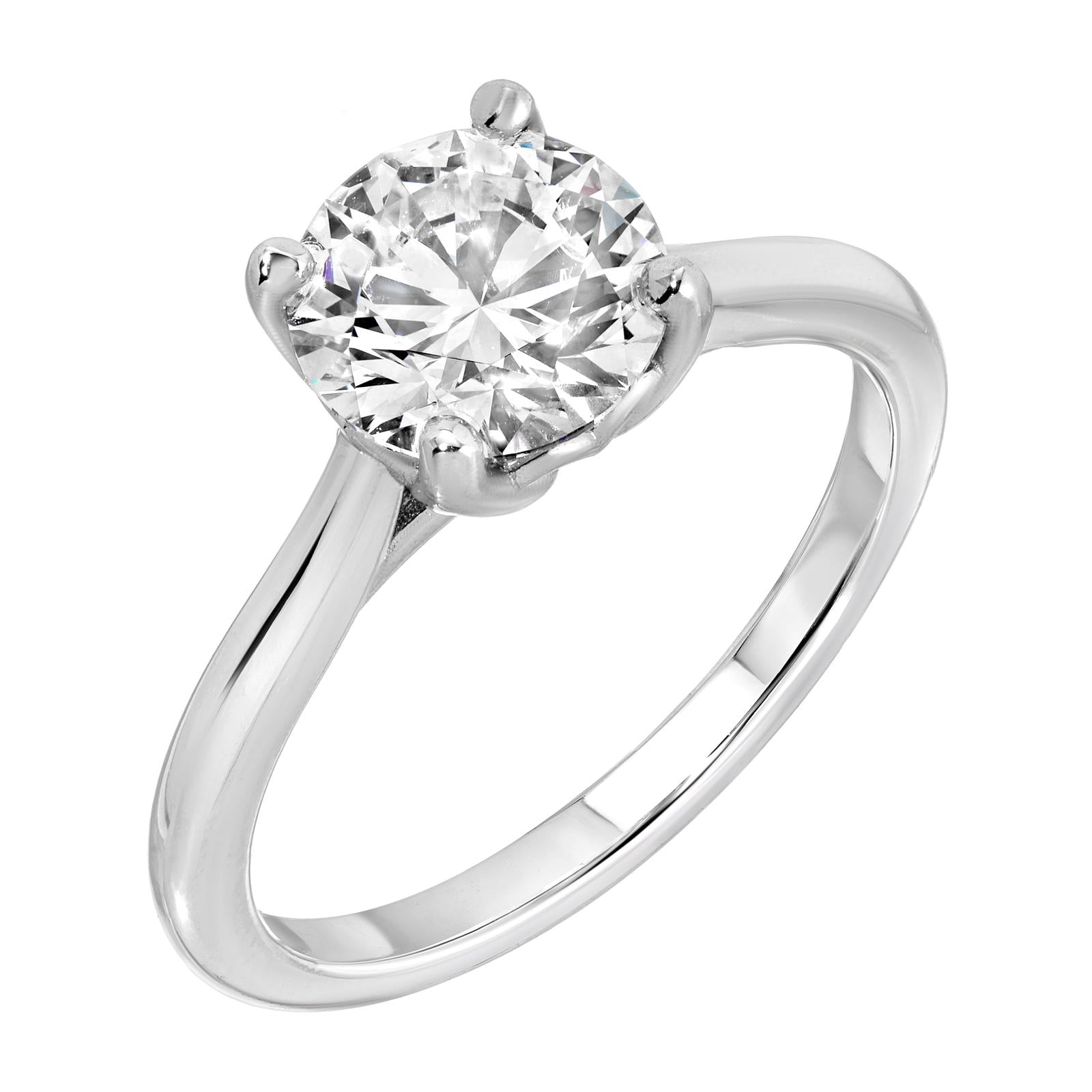Eternal Spark - 2 CT Round Brilliant Diamond Ring in Platinum (VVS2/E)