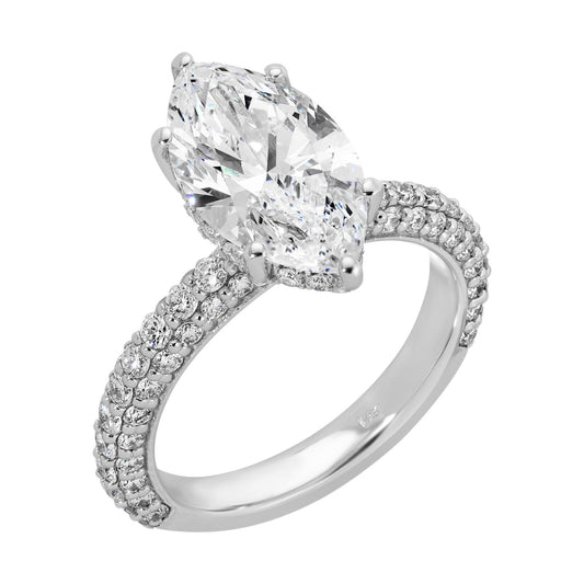 Marquise Brilliance - Marquise Diamond Ring 4.41 cttw 14K White Gold (E/VS1)