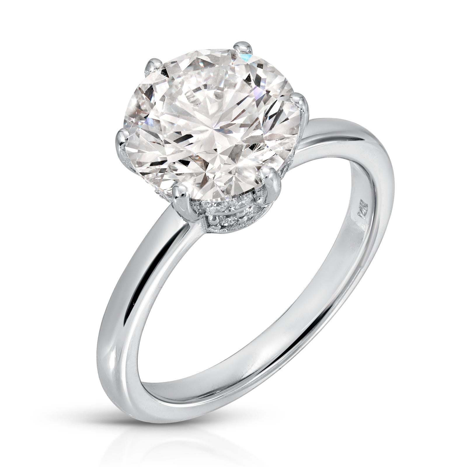 Refined Spark - Round Diamond Ring 2.21 cttw 14K White Gold (E/VVS2)