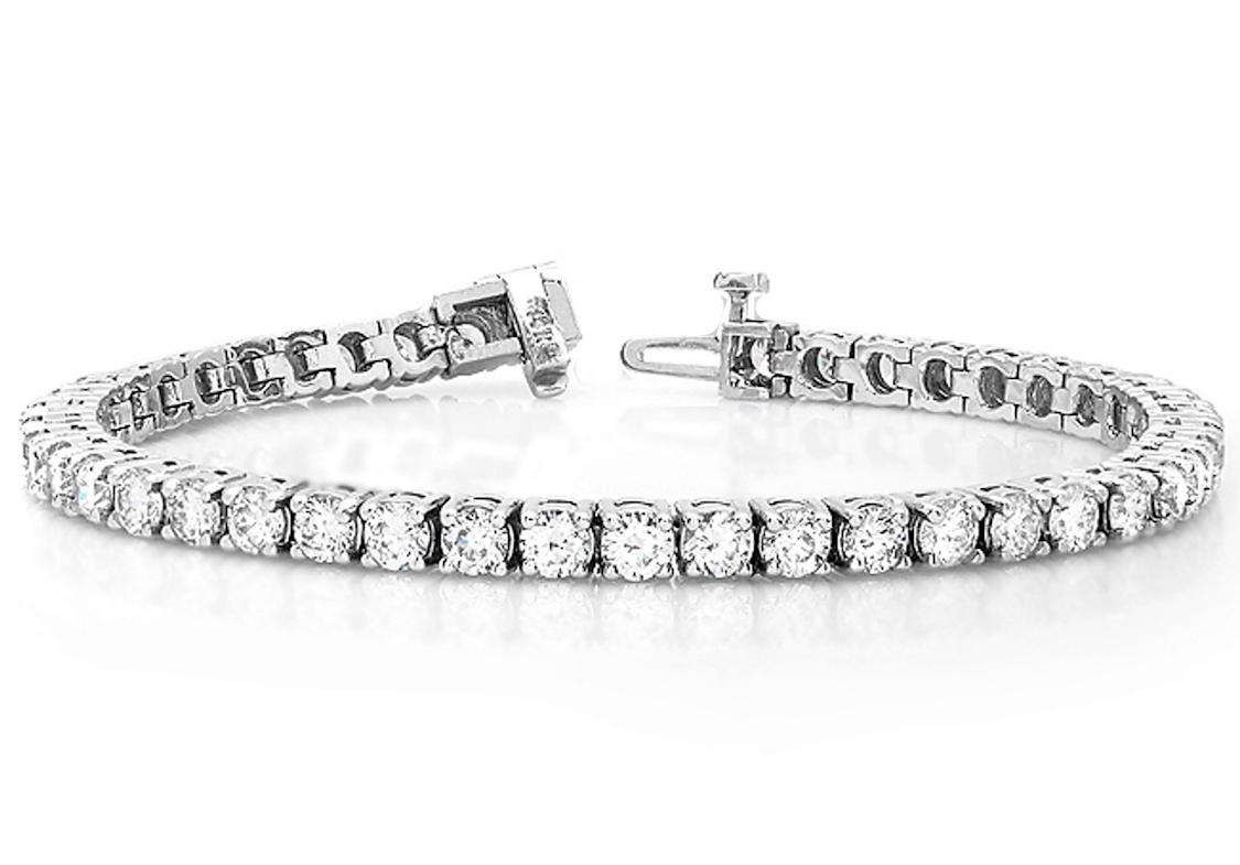 Dazzling Eternity - Round Diamond Bracelet 11.8 cttw 14K White Gold (E/VS1)