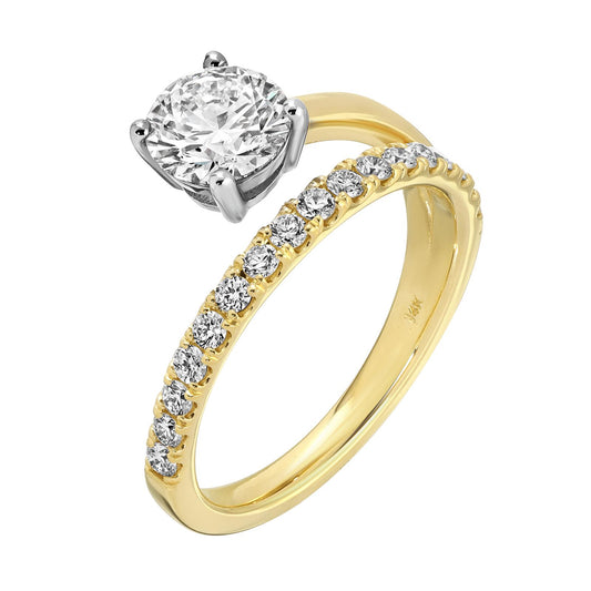 Radiant Bliss - Round Diamond Ring 1.39 cttw 14K Yellow Gold (E/SI 1)