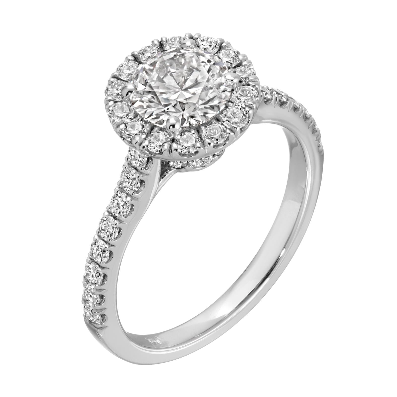 Timeless Grace - Round Diamond Ring 1.85 cttw 14K White Gold (F/VS2)