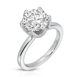 Timeless Glow - Round Diamond Ring 3.18 cttw 14K White Gold (E/VVS2)