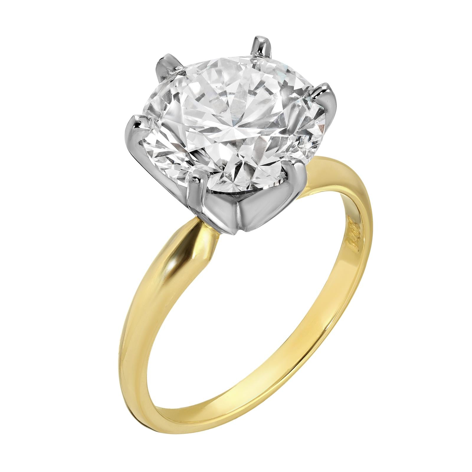 Regal Halo - Round Diamond Ring 3 cttw 14K Yellow Gold (G/VS2)