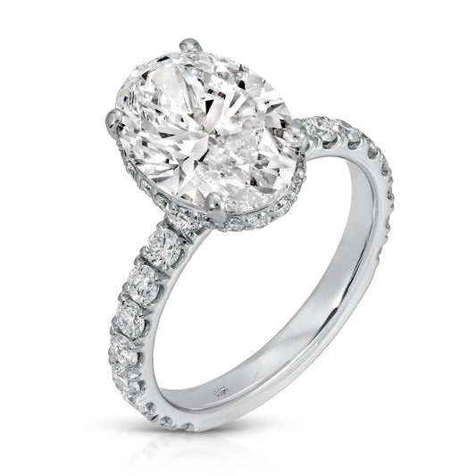 Oval Brilliance - Oval Diamond Ring 3.4 cttw 14K White Gold (E/VVS2)