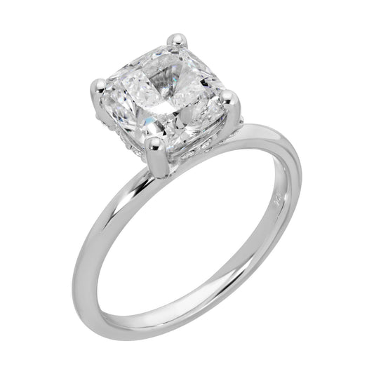 Cushion Grace - Cushion-Cut Diamond Ring 3.2 cttw 14K White Gold (E/VVS2)