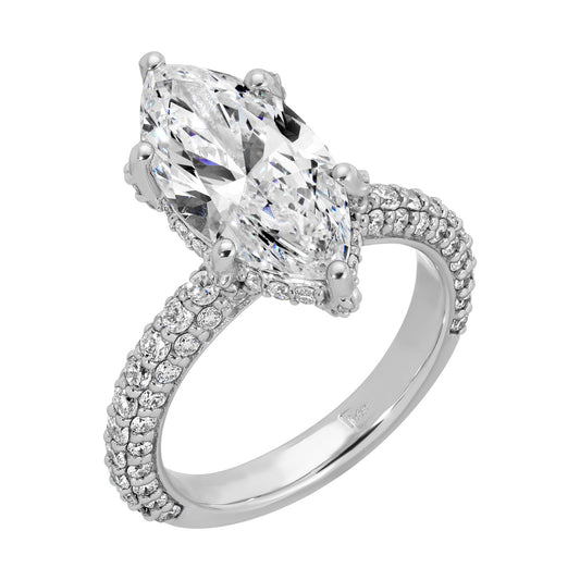 Timeless Glow - Marquise Diamond Ring 4.71 cttw 14K White Gold (E/VVS2)