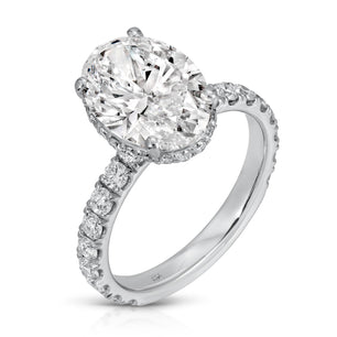 Oval Elegance - Oval Diamond Ring 4.71 cttw 14K White Gold (E/VVS2)