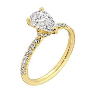 Serene Glow - Pear Shape Diamond Ring 1.40 cttw 14K White Gold (F/VS1)