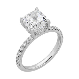 Square Elegance - Square Cushion-Cut Diamond Ring 3.45 cttw 14K White Gold (E/VS1)