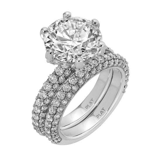 Golden Bliss - Round Diamond Ring 7.70 cttw Platinum (G/VS2)