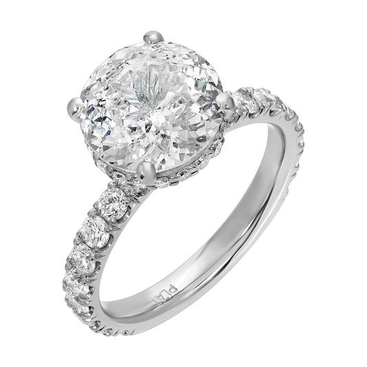 Golden Brilliance - Round Diamond Ring 3.98 cttw 14K Platinum (G/VS1)