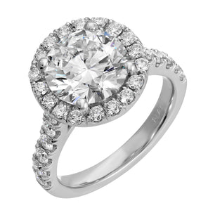 Dazzling Horizon - Round Diamond Ring 3.92 cttw Platinum (F/VS1)