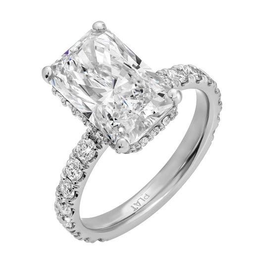 Eternal Glow - Radiant Diamond Ring 4.97 cttw Platinum (E/WS2)