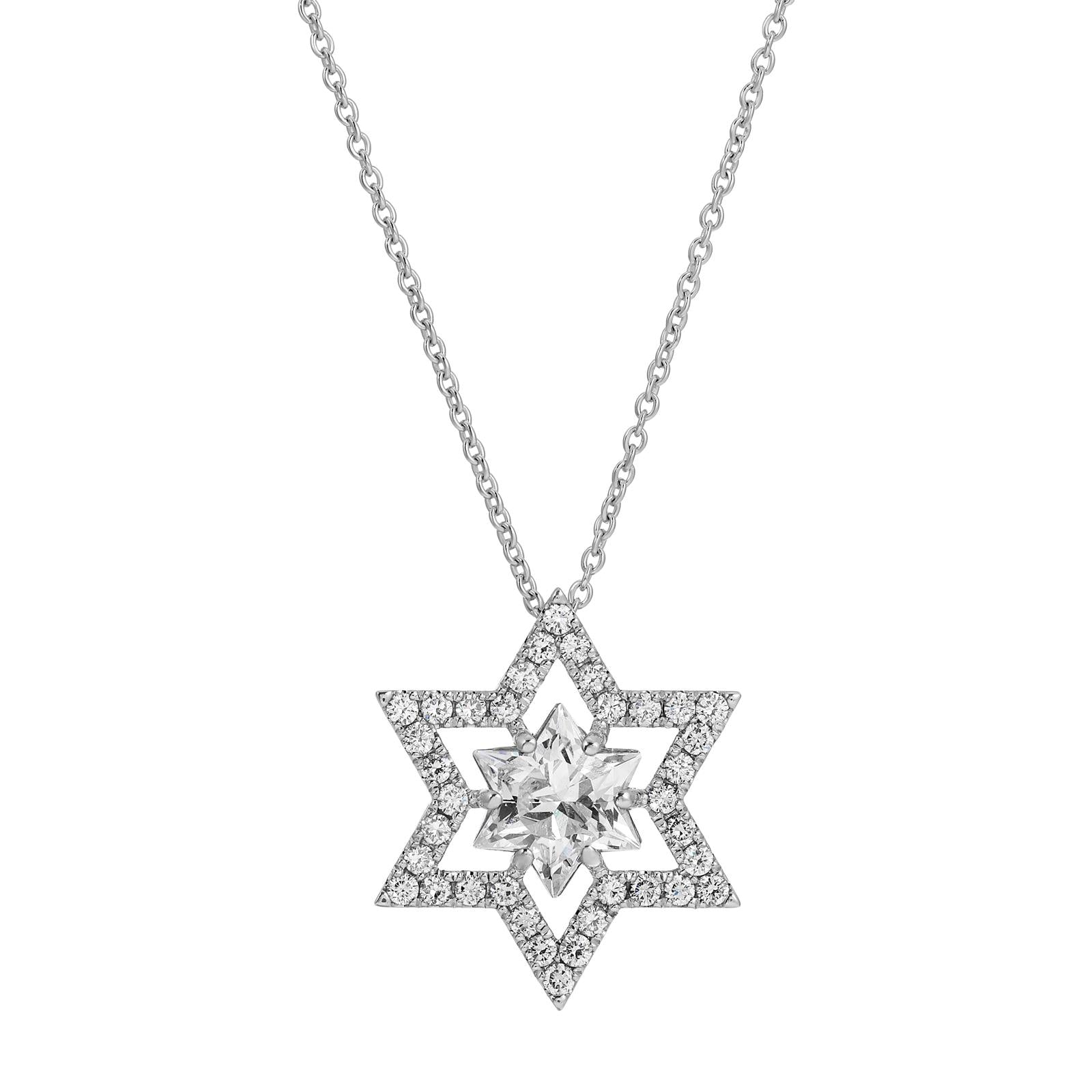 Starry Bliss - Star Diamond Pendant 3.85 cttw 14K White Gold (F/VVS2)