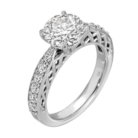 Serene Glow - Round Diamond Ring 2.61 cttw 14K White Gold (F/VVS1)