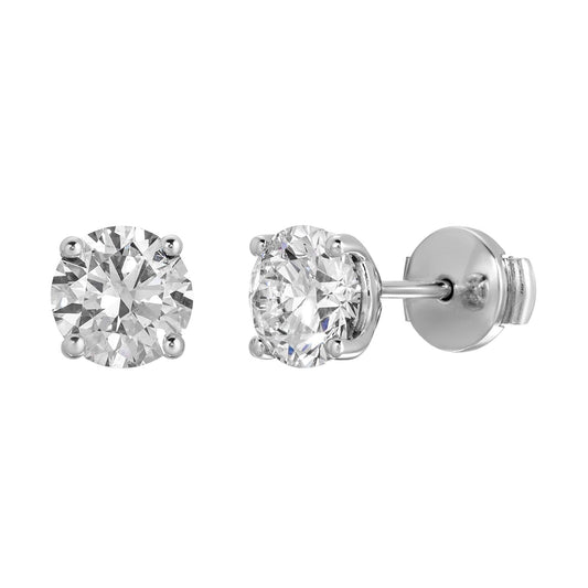 Ethereal Promise - Round Diamond Earrings 2.24 cttw 14K White Gold (G/VS2)