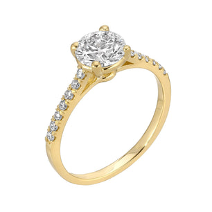 Majestic Radiance - Round Diamond Ring 1.34 cttw 14K White & Yellow Gold (G/VS2)