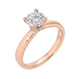 Enchanted Glow - Round Diamond Ring 1.11 cttw 14K Rose Gold (G/VS2)