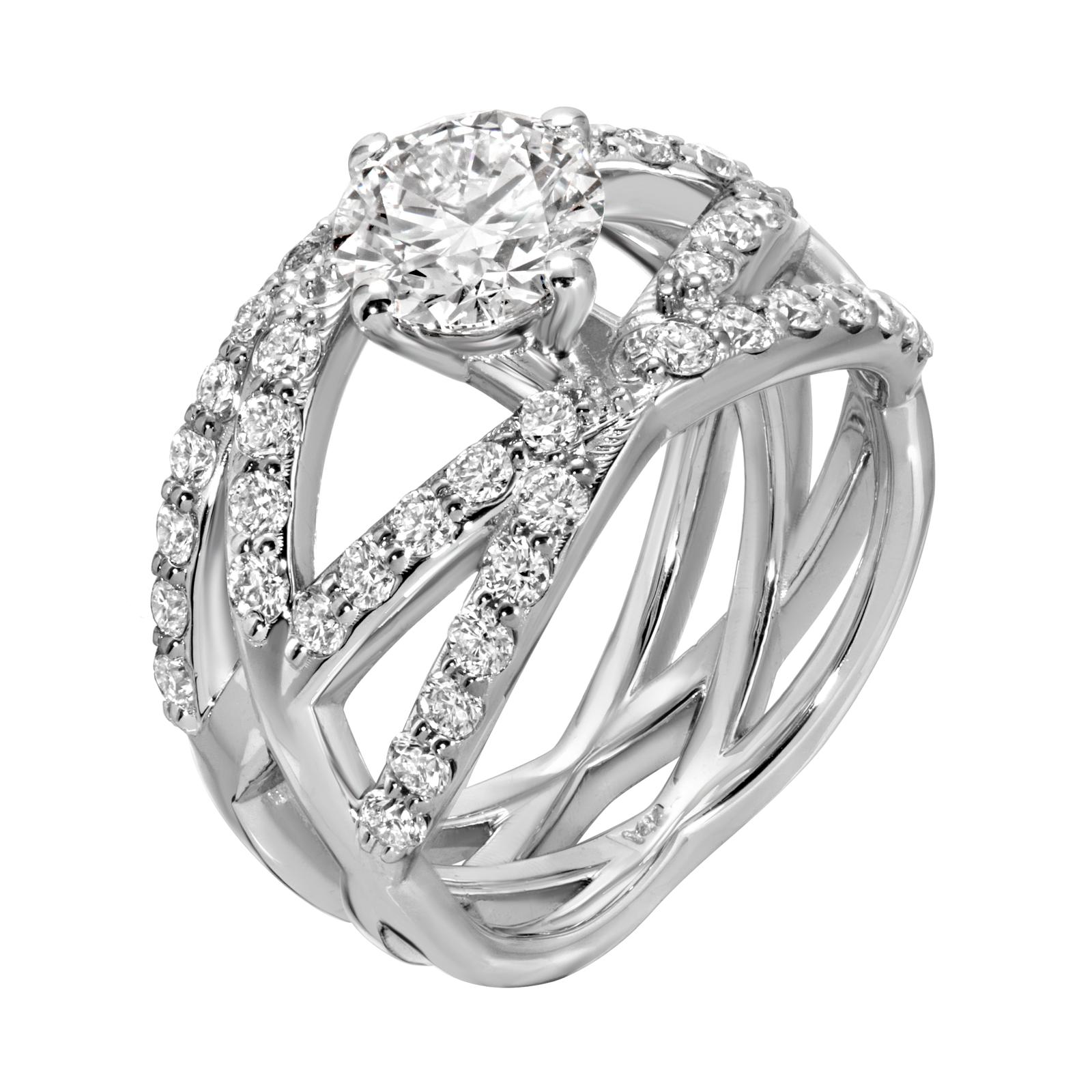 Pure Radiance - Round Diamond Ring 2.48 cttw 14K White Gold (F/VVS2)