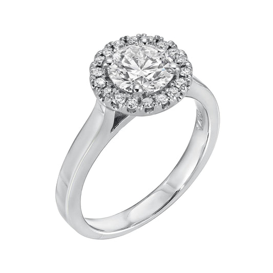 Lustrous Bliss - Round Diamond Ring 1.35 cttw 14K White Gold (E/VS2)