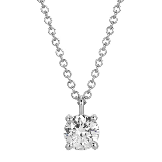 Serene Glow - Round Diamond Pendant 1.03 cttw 14K White Gold (F/VS2)