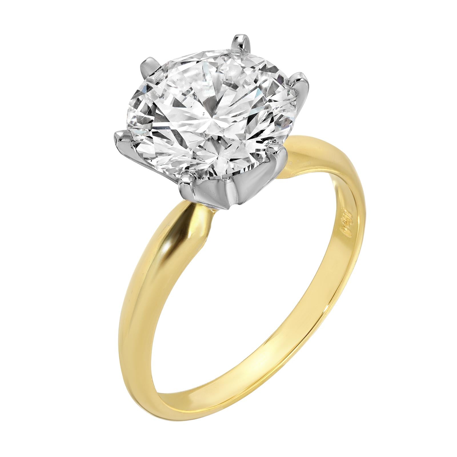 Regal Halo - Round Diamond Ring 3 cttw 14K Yellow Gold (G/VS2)