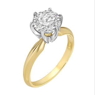 Timeless Bliss - Round Diamond Ring 2 CT 14K Yellow Gold (G/VS2)